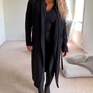 Black Long Dress Business Casual Duster Coat